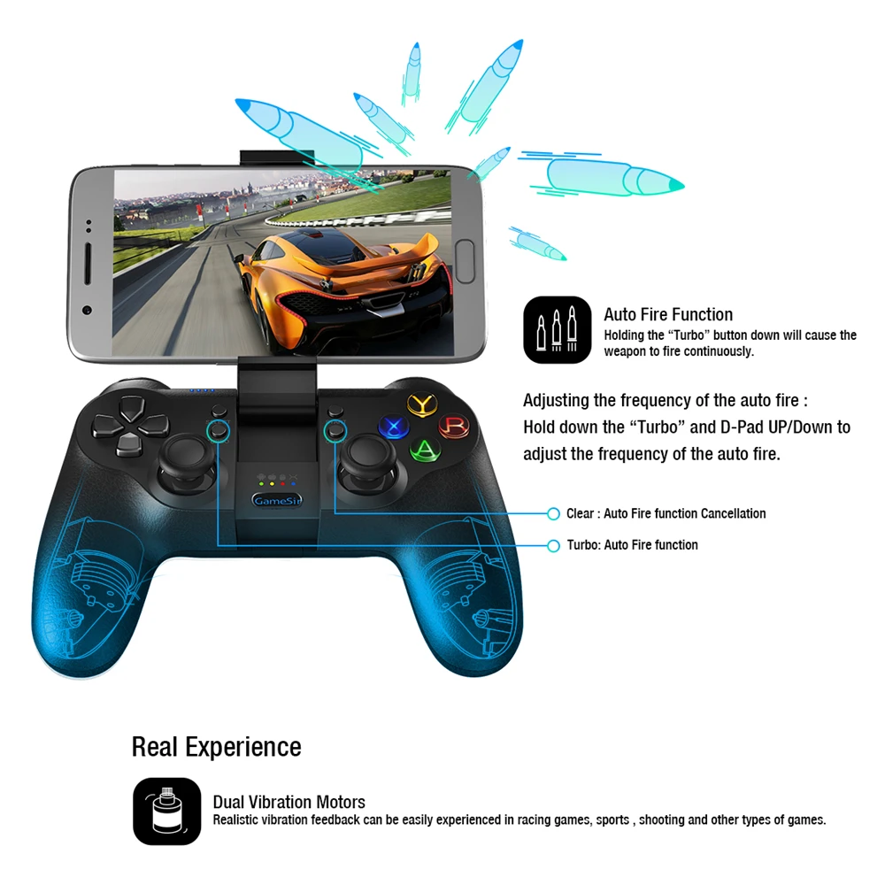 Беспроводной Bluetooth геймпад GameSir T1s мобильный игровой контроллер для телефонов