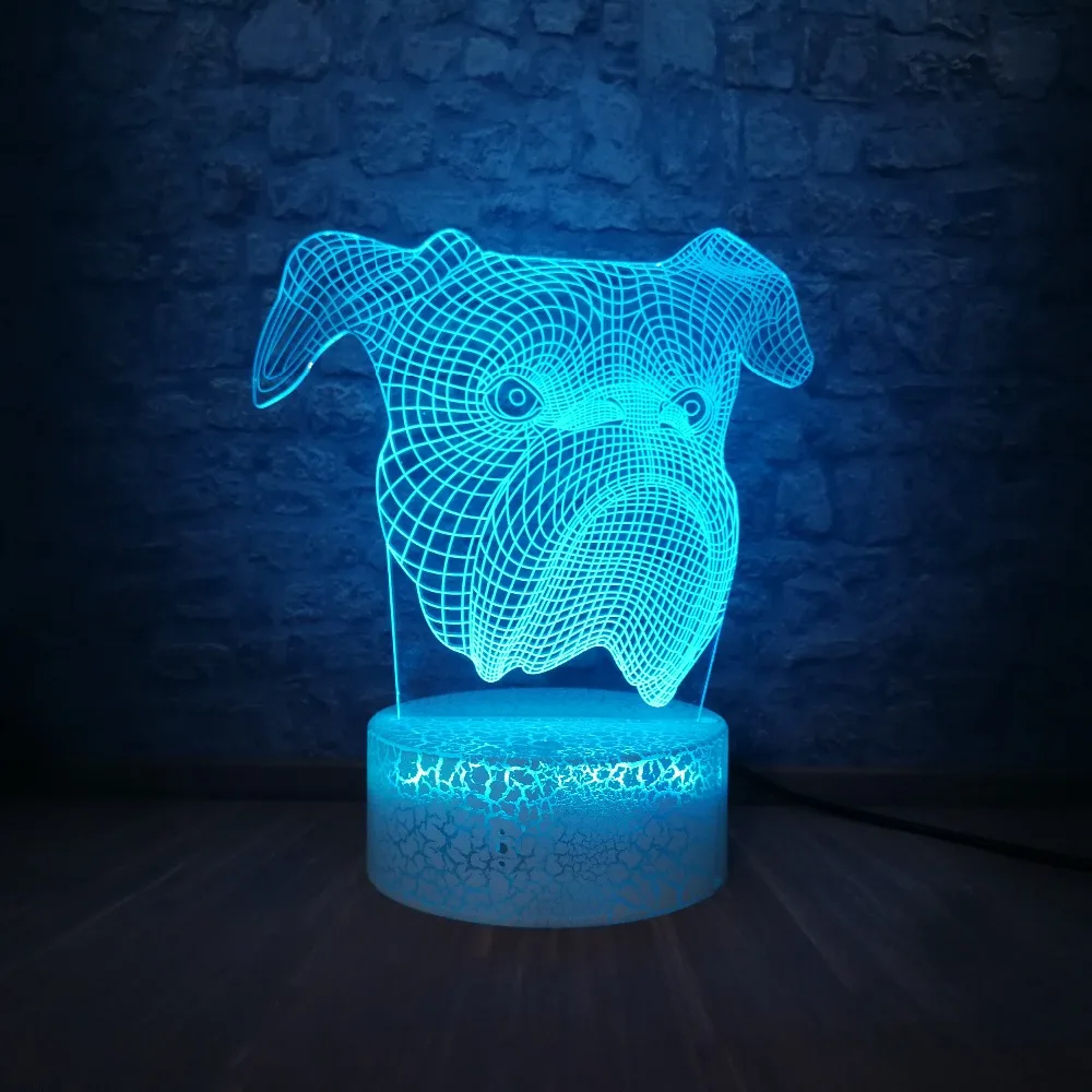 Собака Щенок Форма лампы дистанционное и сенсорное управление светодиодный 3d-ночник настольная лампа Рождественское украшение для дома прекрасные подарки игрушки для детей