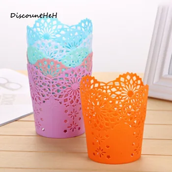

Useful Pen Holder Brush Pot Lace Lace Hollow Pattern Storage Pen Pencil Pot Holder Container Desk Organizer Gift