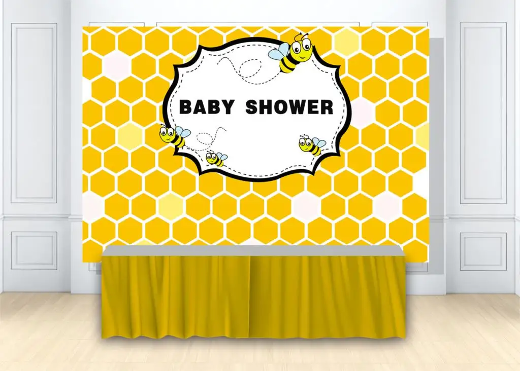 Милая пчела тема детский душ фон для девочки принцесса желтая день соты Весна