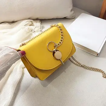 

Fashion Design Women Messenger Bag Leather Pure Color Chain Shoulder Bag Female Crossbody Bags Bolsas Feminina Mujer Sac A Main