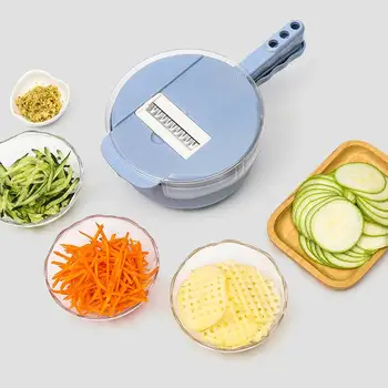 

Multifunction 9in1 Vegetables Cutter kitchen Steel Blade Grater Round Mandoline Slicer Potato Slicer Kitchen Gadget Household