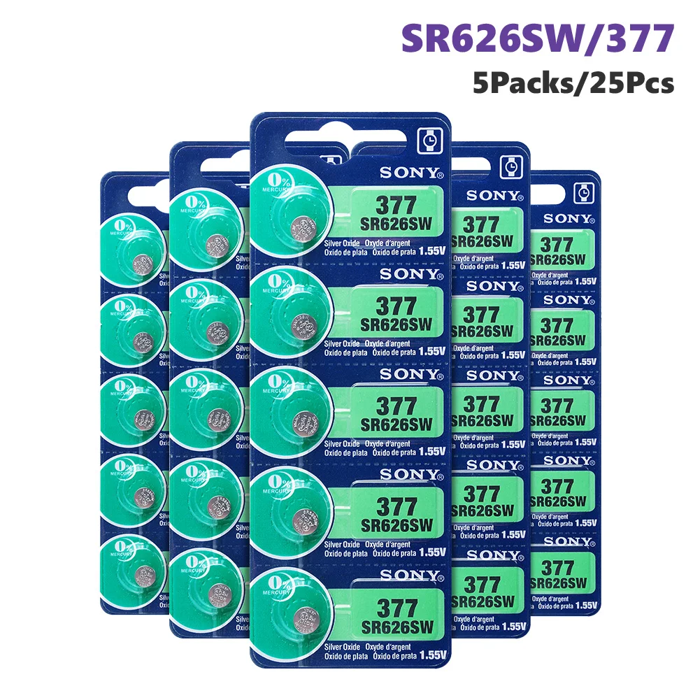 

25PCS FOR SONY Watch Coin Battery 1.55V AG4 377A 377 LR626 SR626SW SR66 Button Cell Batteries Toys Remote Camera MADE IN JAPAN