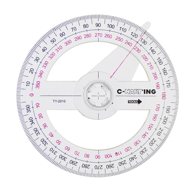 10cm Plastic 360 Degree Pointer Protractor Ruler Angle Finder Swing Arm For School Office Supplies