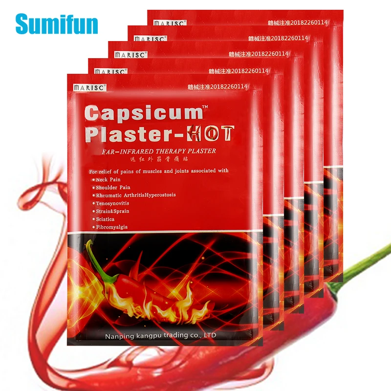 

8pc Hot Pepper Analgesic Patch Rheumatoid Arthritis Knee Muscle Joints Orthopedic Pain Relief Body Massage Medical Plaster C2352