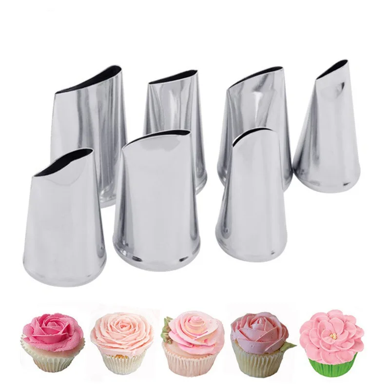 

Cross Border Hot Sales 304 Stainless Steel 7-Piece/Case Rose Nozzle Pastries Tool Cake Set Decoration Tool