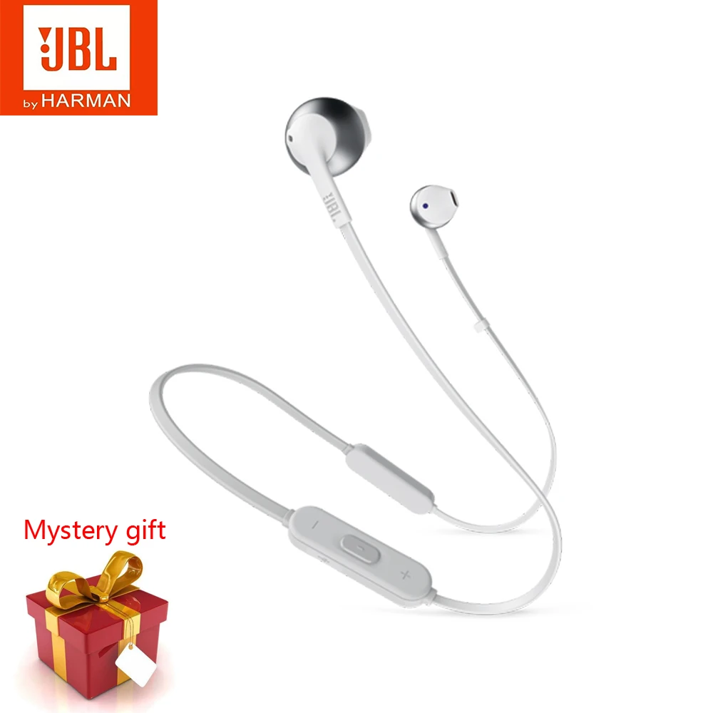 Original JBL TUNE 205BT Wireless Bluetooth Earphone Sports Headset T205BT Semi-In-Ear Music Headset With Mic