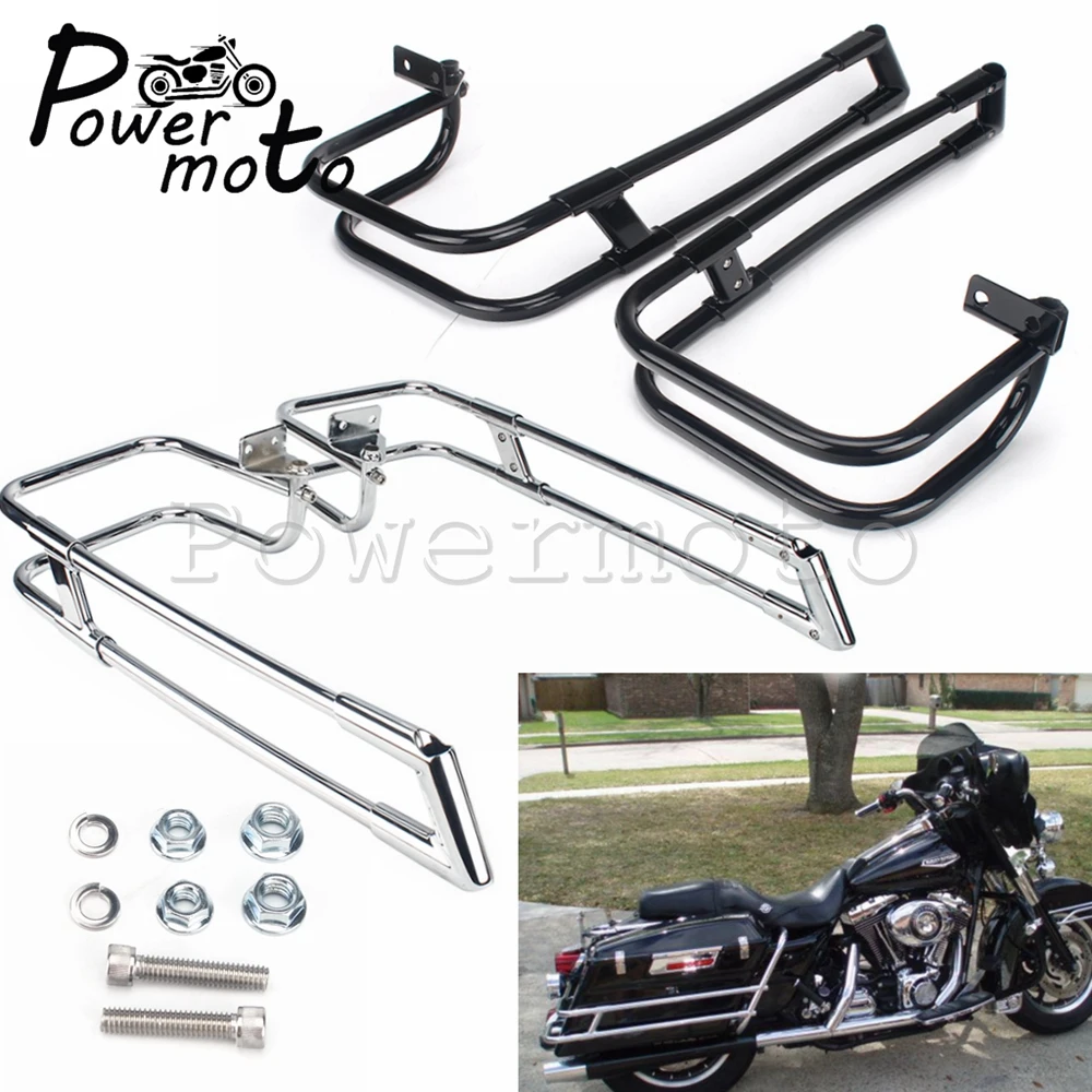 

Motorcycle Saddlebags Guard Hard Saddle Bag Crash Rails for Harley Touring Road King Street Electra Glide Ultra Limited 2014-up