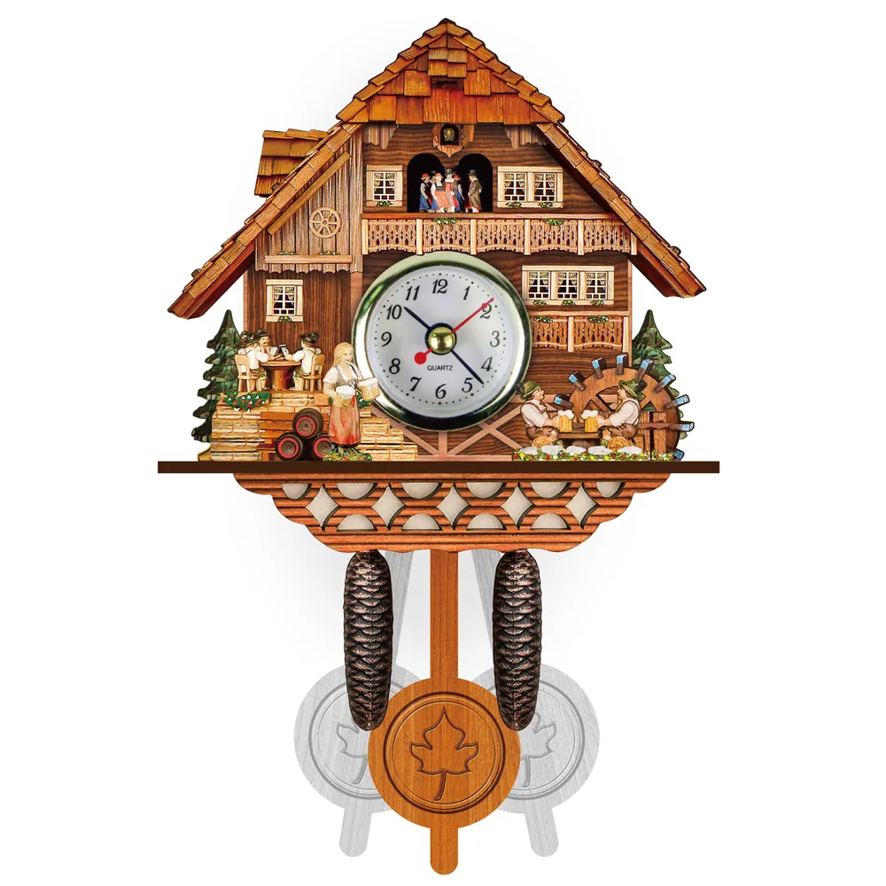

Cuckoo Creative Timer Alarm Clock Time Swing Woodenboard Balance Display Office