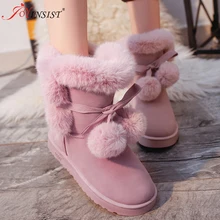 Женские ботинки; женские зимние ботинки; Женская водонепроницаемая обувь на плоской подошве; коллекция года; женская обувь с мехом и шерстью