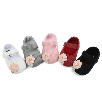 

New 2020 Spring Autumn Baby Girl Soft Sole Crib Shoes Flower Cotton First walker Newborn Princess Style High Quality