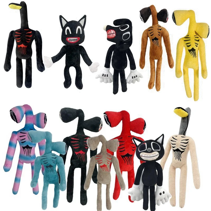 Details about   Cartoon Siren Head Horror Black Cat Plush Soft Stuffed Doll Kids Easter Gift Toy 