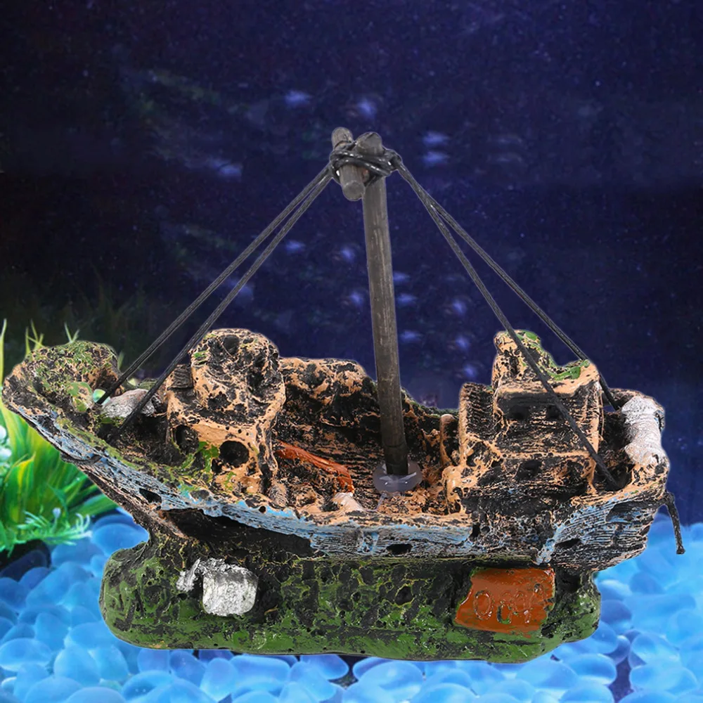 Пиратский корабль в аквариумах декорация ландшафт для аквариума аксессуары для аквариума аквариумный аквариум Смола украшение в виде лодки