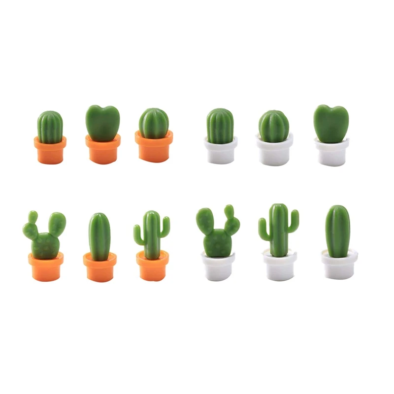 MA Lvjkes Cactus Fridge Magnets Office Creative Magnetic Stickers Decoration Cute Plant Fridge Magnetic for Kitchen Notice Messages Whiteboard 12Pcs Fridge Magnets for Pictures Refrigerator 