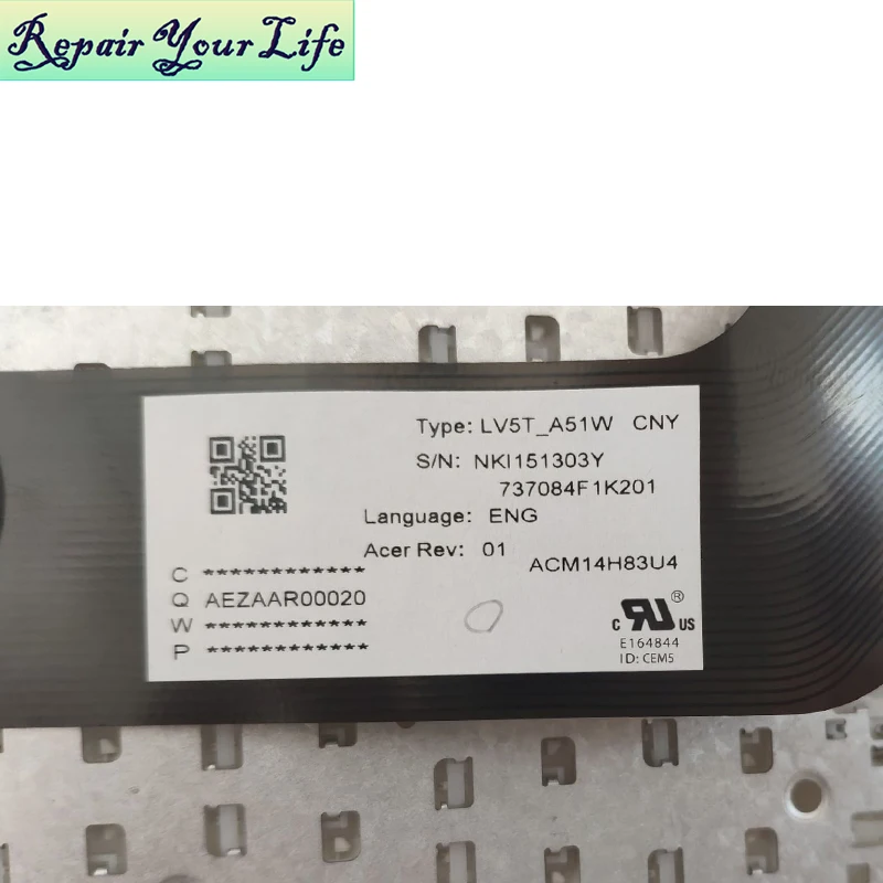 Клавиатура для ноутбука ACER английский(США) E5-532G E5-575G E5-772G E5-522 E5-522G E5-532T V3-574G E5-573T E5-573G E5-573T белый