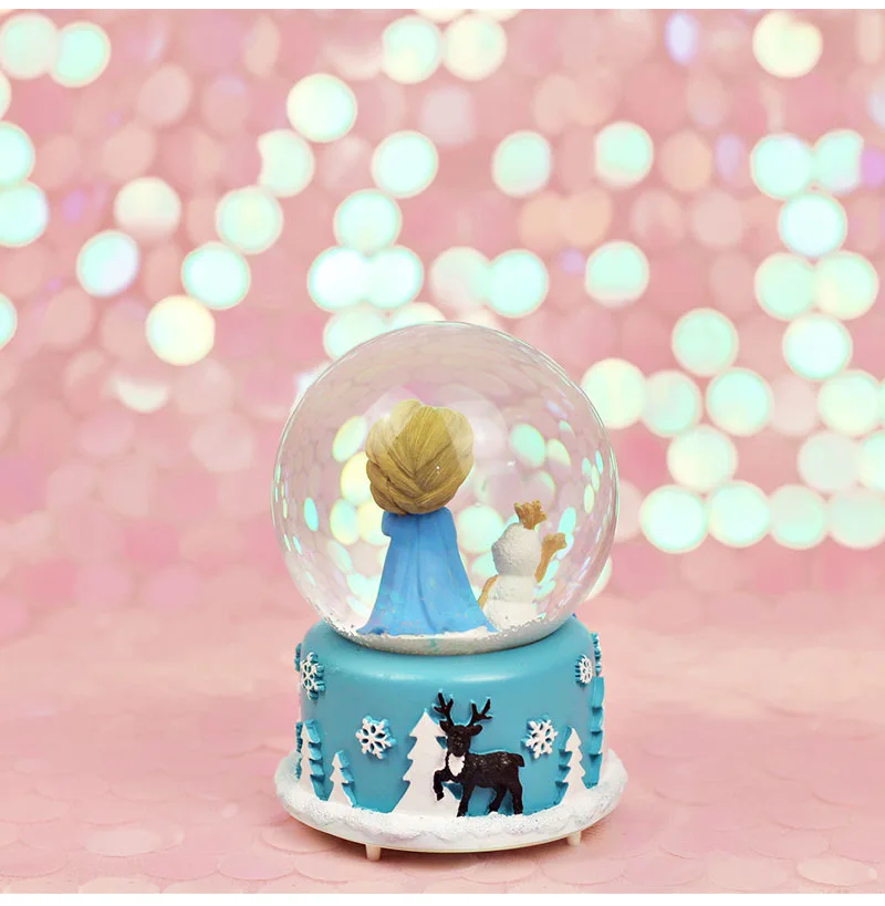 Королева милый снеговик Миниатюрная модель Снежный шар хрустальный шар Рождественская музыкальная шкатулка Рождественское украшение для дома подарки на день рождения