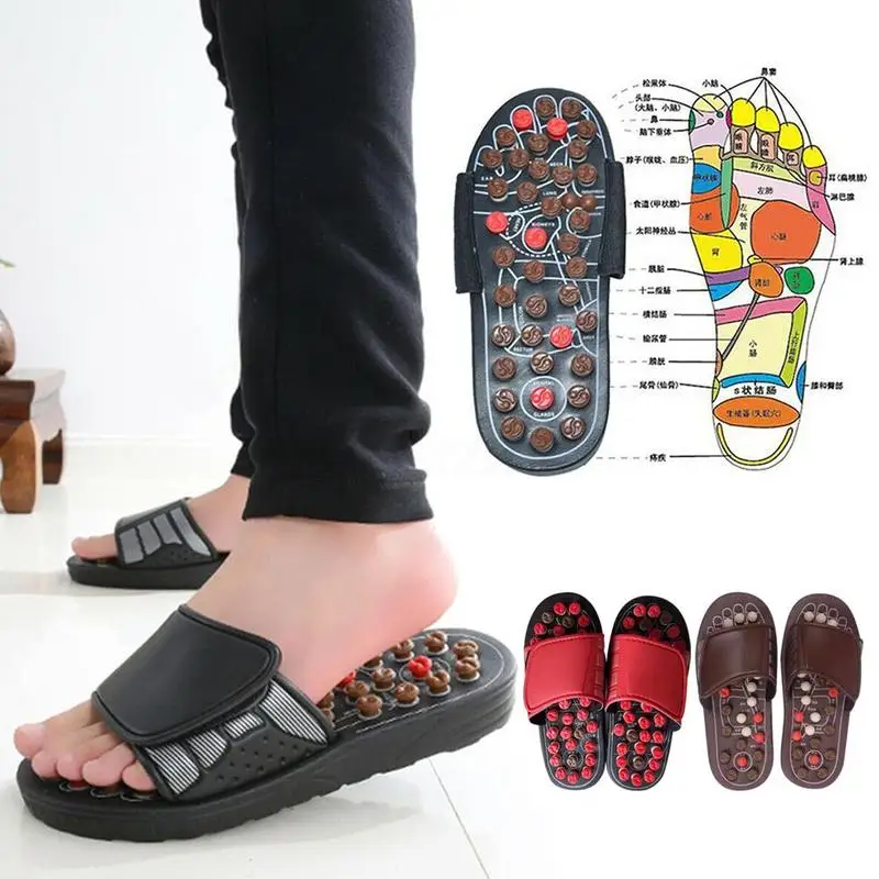 S-xl акупунктурные массажные тапочки для ног, сандалии для мужчин, китайская акупрессура, терапия, медицинская вращающаяся Массажная обувь для ног унисекс
