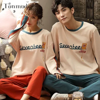 

Couple Pajamas Suit Spring And Autumn New Cartoon Long-Sleeved Cute Pajamas Women's Pajamas Suit Casual Home Service