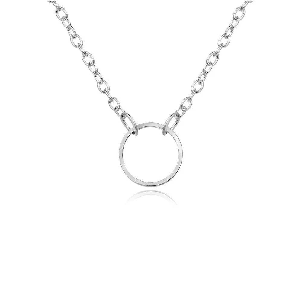 Fashion Tiny Heart Dainty Initial Necklace Gold Silver Color Ring Choker Necklace For Women Pendant Jewelry Gift