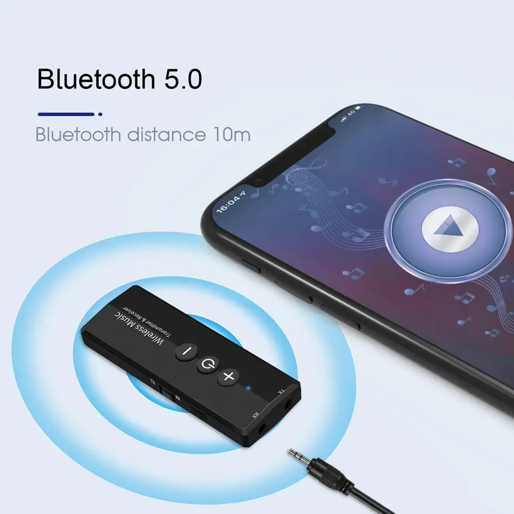 Беспроводной Bluetooth 5,0 аудио передатчик приемник 3-в-1 аудио Беспроводной адаптер для дома ТВ наушников