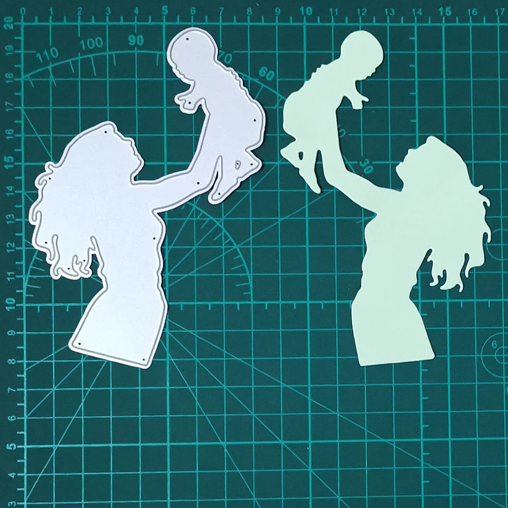

Mother Holding Baby Metal Cutting Dies Real Picture Cut Die Scrapbook Paper Craft Knife Mould Blade Punch Stencils Dies 2020 New