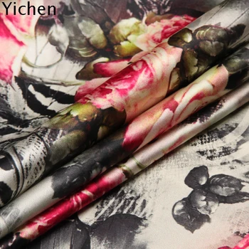 

93% silk 7% spandex 19MM Real fabric Mulberry Silk Elastic fabricing Shirt Vintage Flower Front Calendar