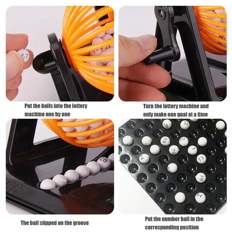 Large Traditional Bingo Game Family Revolving Ball Dispenser Machine Balls Cards 3