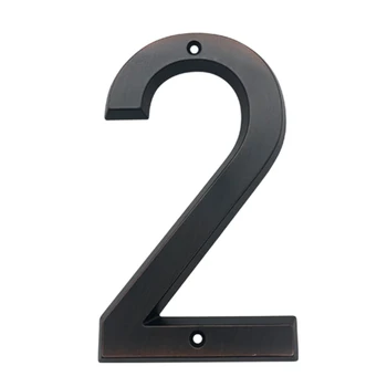 

15cm Big 3D Modern House Number Door Home Address Numbers for House Digital Door Outdoor Sign 6 Inch. #2 Aged Bronze