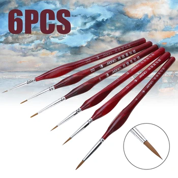 

6Pcs Paint Brush Set Extra Fine Detail Paint Brushes Artist Miniatures Model Maker Tool Set for Oil Painting Gouache Painting