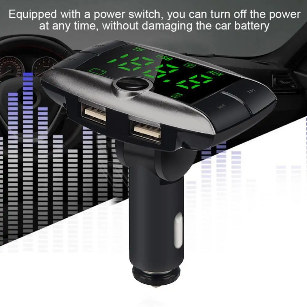 Автомобильный комплект беспроводной гарнитуры Bluetooth FM передатчик ЖК MP3 плеер USB