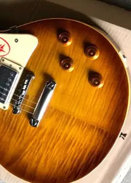 

Free shipping Factory Custom New Tobacco color Tiger Flame Electric Guitar In stock 2 1959