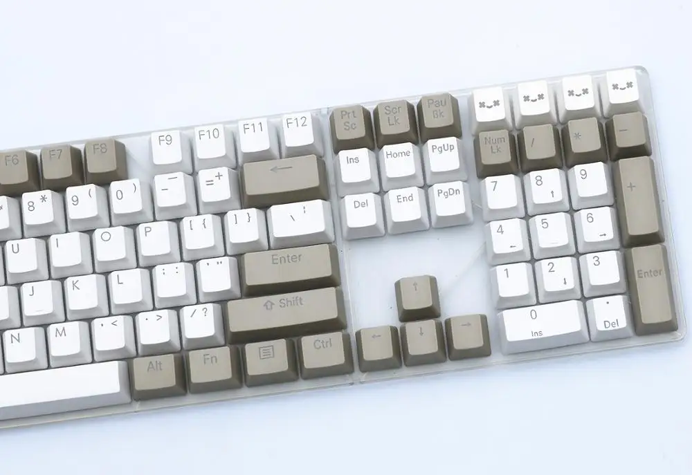 Серый, белый, 87/104 клавиш, двойная съемка с подсветкой, PBT keycap, OEM профиль, MX Переключатель для cherry/NOPPOO/Flick/Ikbc, продаются только брелки