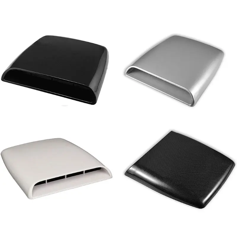 White Auto Car Air Flow Intake Hoods Scoop Bonnet Vent Hood Covers Modification