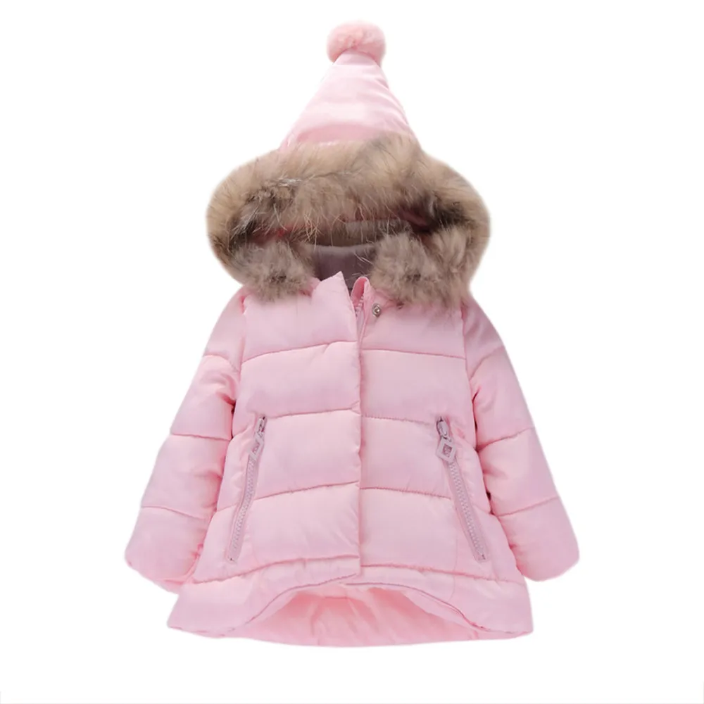 Осенне-зимние теплые куртки для девочек; пальто для мальчиков; куртки для маленьких девочек; детская верхняя одежда с капюшоном; пальто; детская одежда; - Цвет: PK
