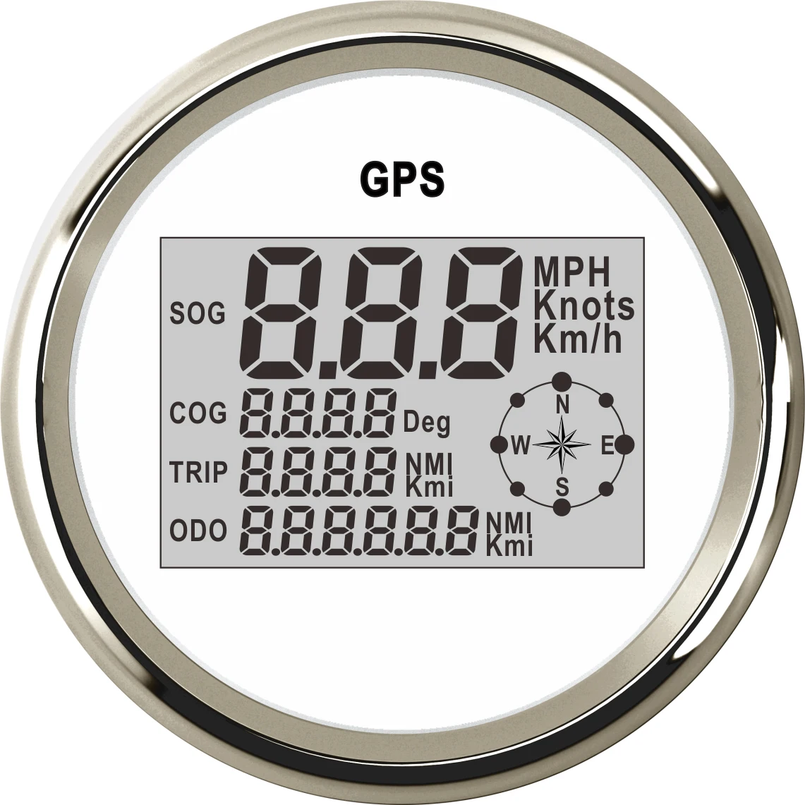 85 мм gps одометр 0-999 узлов км/ч mph 12 V/24 V lcd цифровой спидометр автомобиля с подсветкой морской яхты Мотоцикл лодка автомобиль - Цвет: GPS