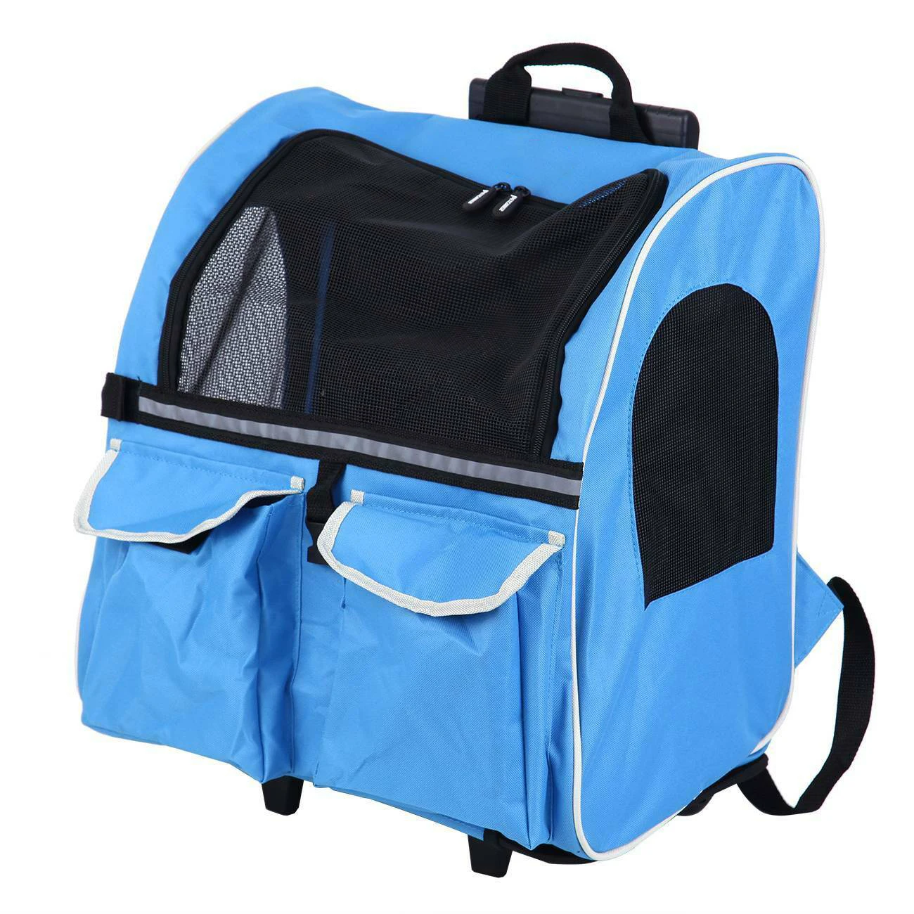 Honhill 2 IN 1 Pet Dog Cat Backpack Travel Stroller Cat Carrier Double Shoulder Bag Load 15kg Cat Backpack for Small Pet Carryin