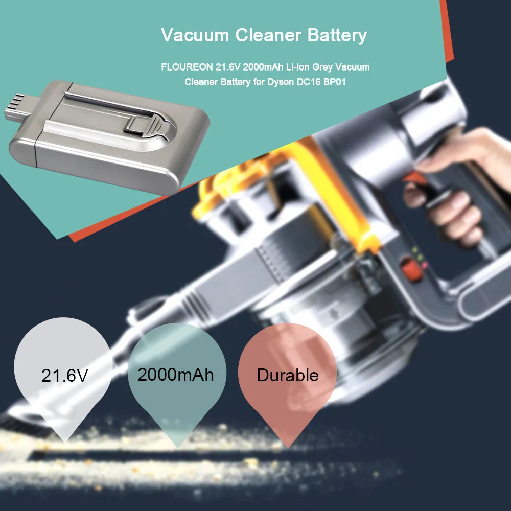 Floureon 21,6 V 2000mAh батарея для пылесоса для Dyson DC16 BP01 12097 литий-ионный аккумулятор Перезаряжаемые Батарея