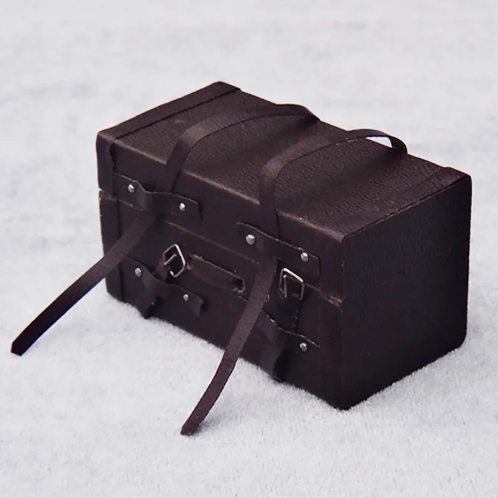 

Mini Accessories Gift Artificial Leather Cute Art Simulation Suitcase Vintage Storage Luggage Box Solid Playing Doll House