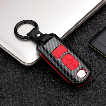 

For 2015 - 2018 Mazda car key bag Angke Sela CX-5 Atenza CX-4 Axela CX-7 CX-9 Carbon fiber ABS Silicone Key Protect Case