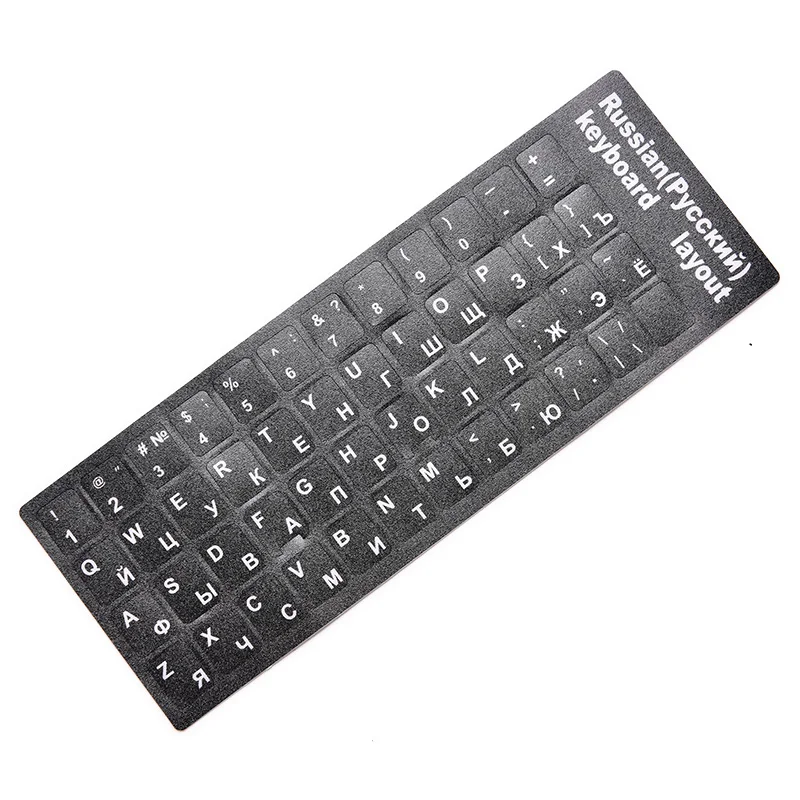 Russian Standard Tastatur Aufkleber Layout Durable Alphabet Schwarz Mit Weißen Buchstaben Für Laptop Desktop-Computer