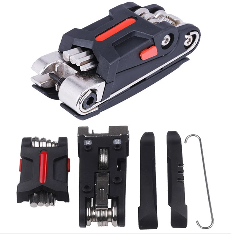 

Portable 16 In 1 Multi-function Bike Bicycle Repair Tool Set Wrench Steel Kit