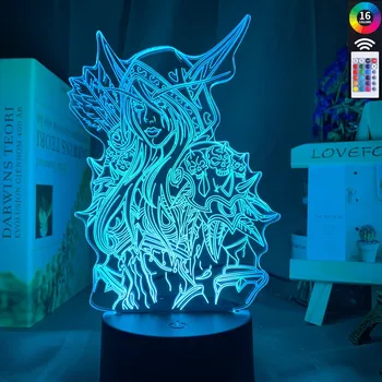 

World Of Warcraft Sylvanas Windrunner 3d Led Night Light For Kids Room The Dark Lady Nightlight The Banshee Queen Table Lamp WOW