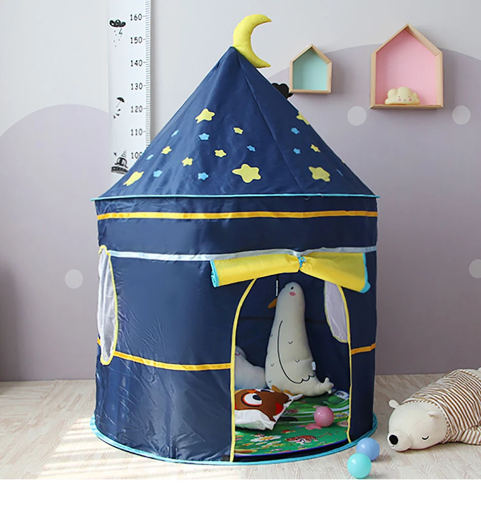 Детская игрушечная палатка, портативная, звездное небо, замок, Игровая палатка, складной дом принцессы принца, детский замок, Детская игровая игрушка, подарок для детей