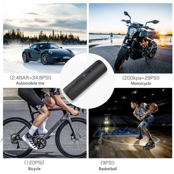 

150PSI Mini Ergonomic Household Electric Pump Air Inflator High Pressure LCD Display Portable For Car Digital Bike Rechargeable