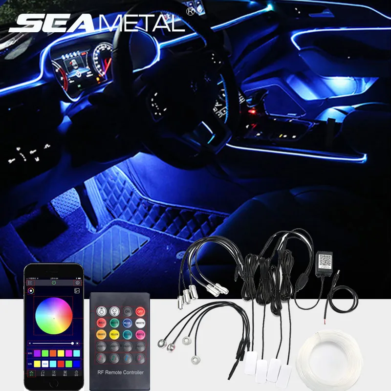 Dialoog vergroting Uithoudingsvermogen Car Led Strip Lights Interior Ambient Light Car Decoration Neon Light 12v  Waterproof Auto Rgb Led Strip Car-styling Accessorie - Decorative Lamps &  Strips - AliExpress