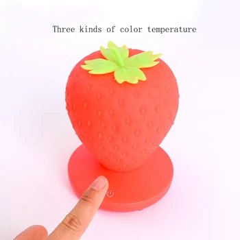 

Strawberry USB charging touch sensor night light new unique led bedroom bedside lamp creative silicone atmosphere lamp
