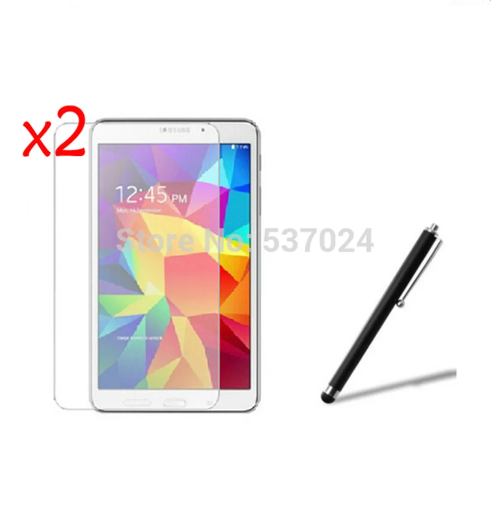 3in1 2x Прозрачный ЖК-дисплей Экран протектор Плёнки+ 1x Стилус для samsung Galaxy Tab 4 8,0 T330 T331 T335 " T710 T715 N5100 P200 T700