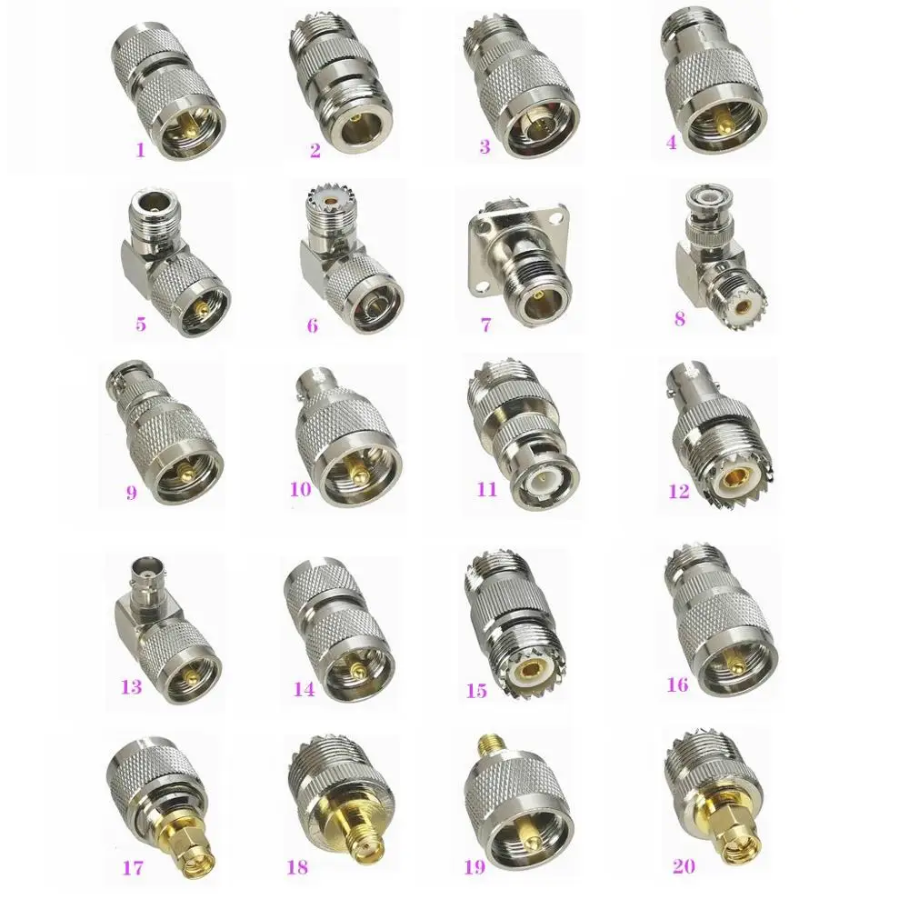 1 шт. UHF PL259 SO239 в N / BNC SMA штекер и гнездо RF коаксиальный адаптер разъем тестовый