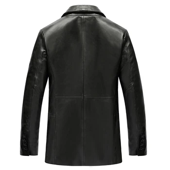 

Genuine Leather Jacket Men Real Sheepskin Leather Coat Spring Autumn Plus Size 5XL Quality Homens Blazer 19-829 MF608