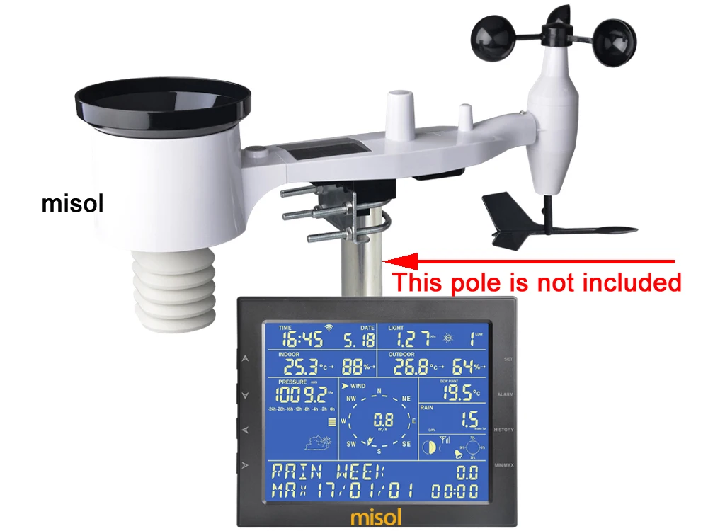 

MISOL / Wireless weather station connect to WiFi, upload data to web (wunderground)-SY